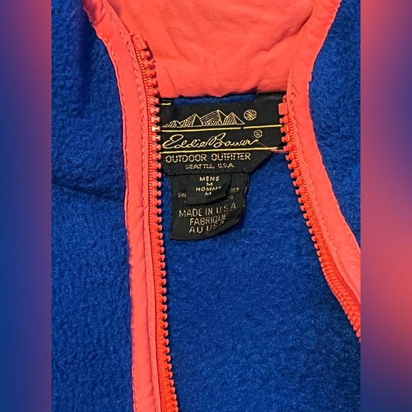 Eddie Bauer Vintage Blue Pullover Fleece Men’s Size Medium - Picture 5 of 10